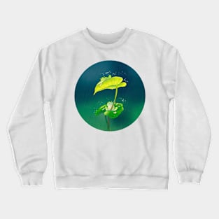 Minhwa: Green Frogs in Rainy Summer C Type (Korean traditional/folk art) Crewneck Sweatshirt